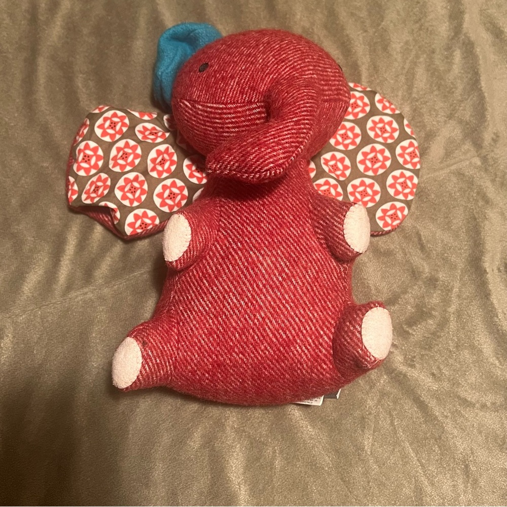 The Land of Nod Red Plush Elephant